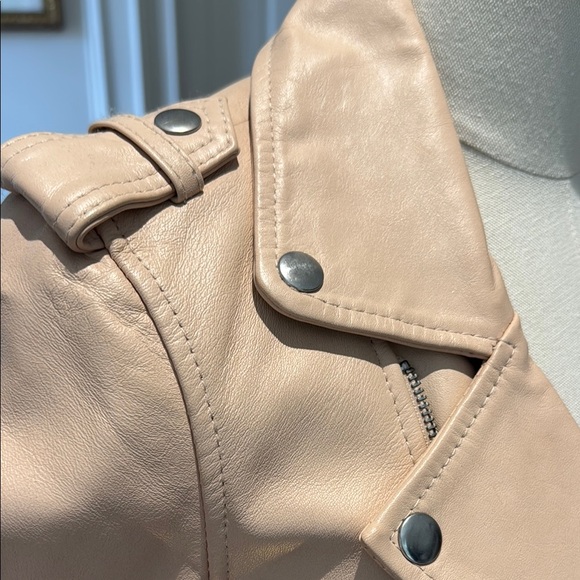 Maje Blush Leather Jacket - Picture 5 of 6